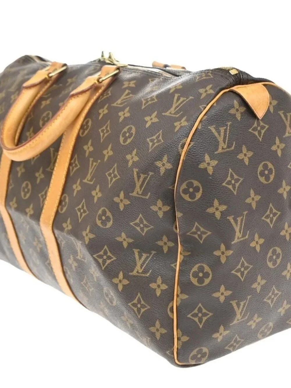 LOUIS VUITTON Keepall 45 Travel Hand Bag Monogram Leather Brown
